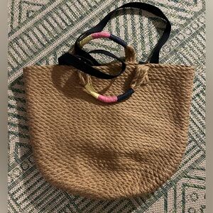 Large Hand Woven Bag With Handles VGUC Summer Beachy Boho Hippie